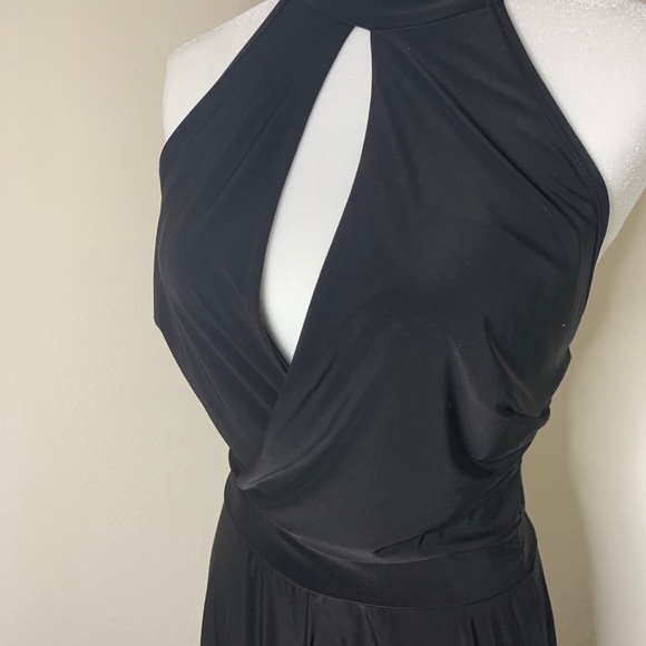 Cameo black romper halter tie, key hole front - Picture 2 of 8